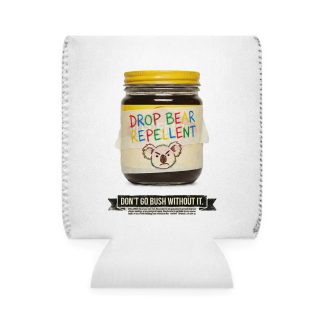Can Cooler Sleeve - "Drop Bear Repellent" Jar Design (Funny Aussie Camping Beer Cooler)