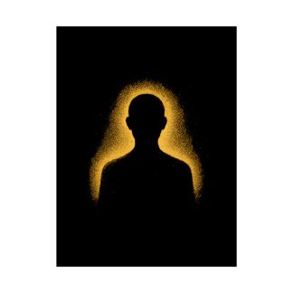 Silhouette Halo Poster — Minimal Black & Gold Wall Art