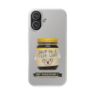 Drop Bear Repellent Clear Phone Case – Funny Australian Koala Jar Design