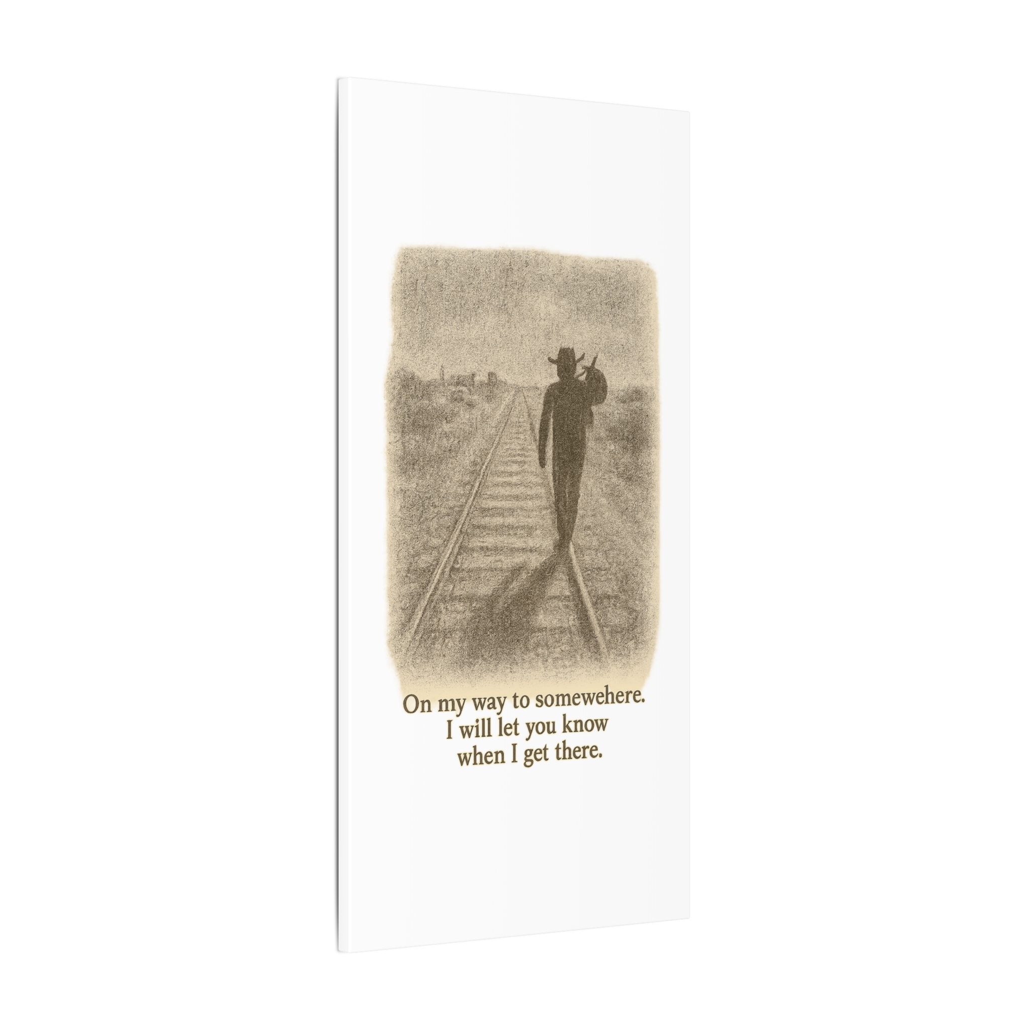 Vintage Railroad Silhouette Matte Canvas Wall Art — Lone Walker on Tracks - Image 23
